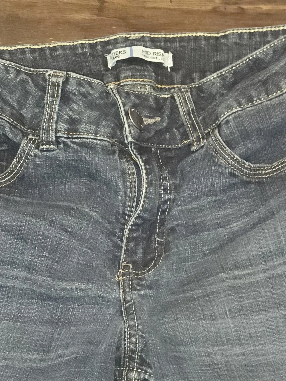Riders by Lee Mid Rise Straight Leg Jeans Womens 8 Petite Dark Wash Petite - Picture 4 of 14